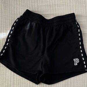 PINK Victoria's Secret Black Athletic Shorts with Side Logo Tape
